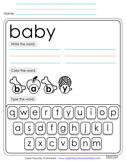 Write, Color, Type: Baby
