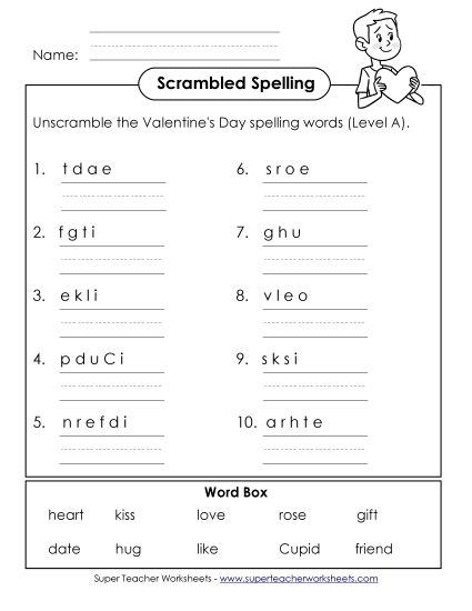 Unscramble (A-Valentine\'s Day)