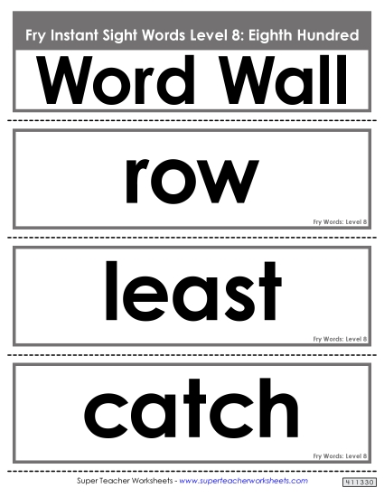 Word Wall: Level 8