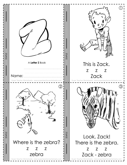 Mini-Book: Zack at the Zoo