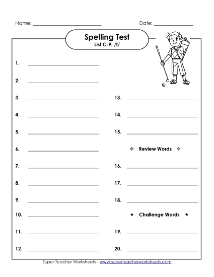 Spelling Test (C-9)