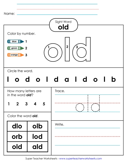 Worksheet 4: Old