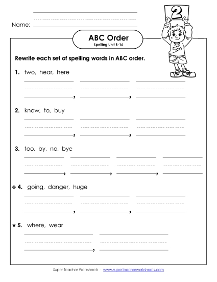 ABC Order - Word Sets (B-16)