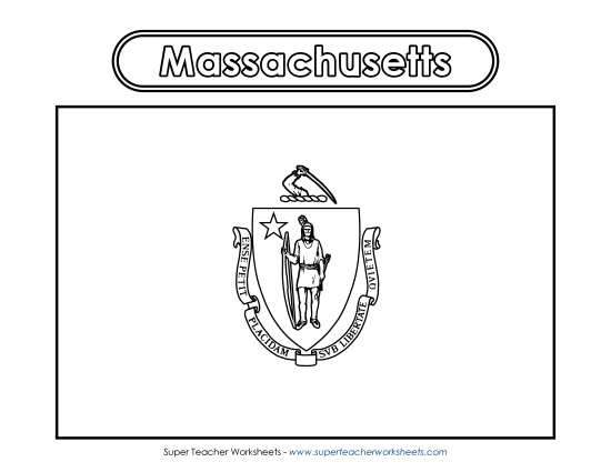 Massachusetts Flag Coloring Page