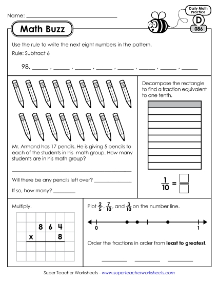 Math Buzz: Week 18<br>Worksheets 86 through 90