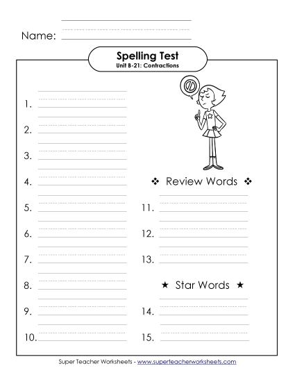 Spelling Test (B-21)