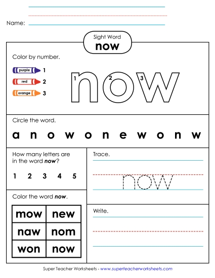 Worksheet 4: Now