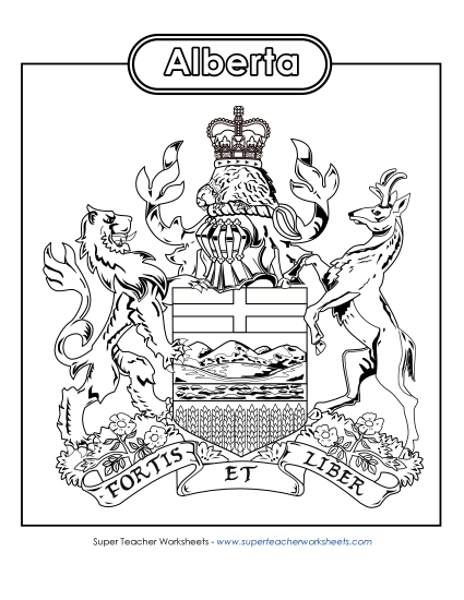 Alberta Coat of Arms (Black & White)