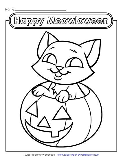 Happy Meowloween Halloween Worksheet