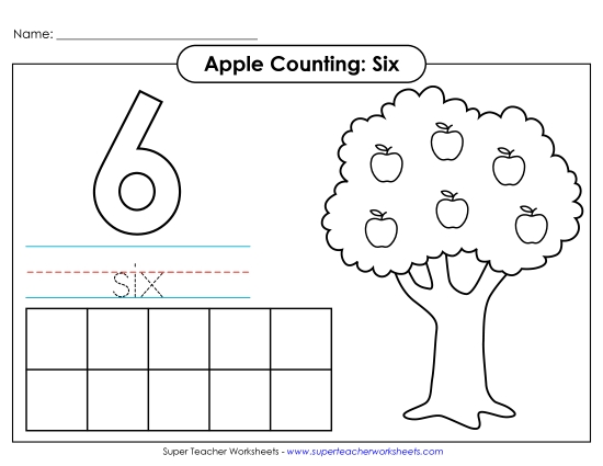 Apple Counting Mat: Six