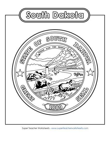 South Dakota State Seal (Black & White)
