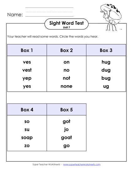 Whole Class Test (Unit 7)