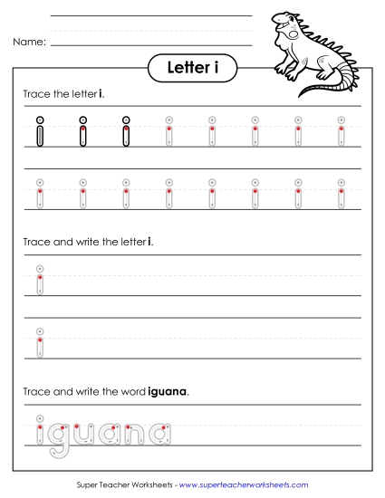 Lowercase i (Outlined Letters)