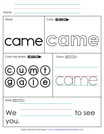 Worksheet 1: Came