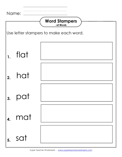 Letter Stampers Activity (-at Words) 