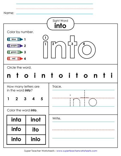 Worksheet 4: Into