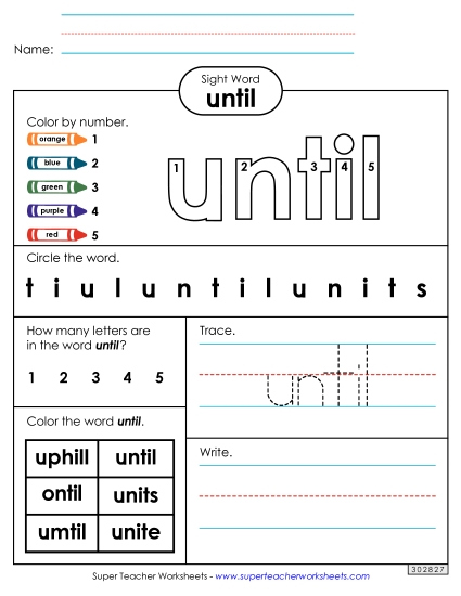 Worksheet 4: Until