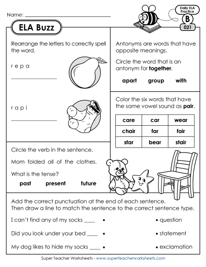ELA Buzz: Week 5<br>Worksheets 21 through 25