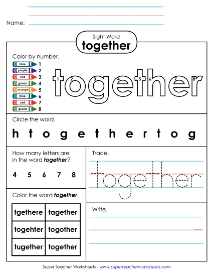 Worksheet 4: Together