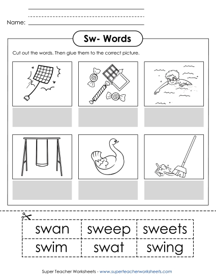 Cut-and-Glue (Sw- Words)