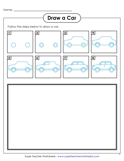 Draw a Car Learning To Draw Worksheet