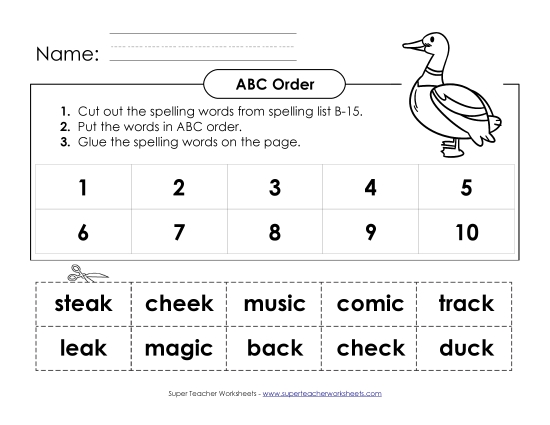 ABC Order: Cut and Glue (B-15)