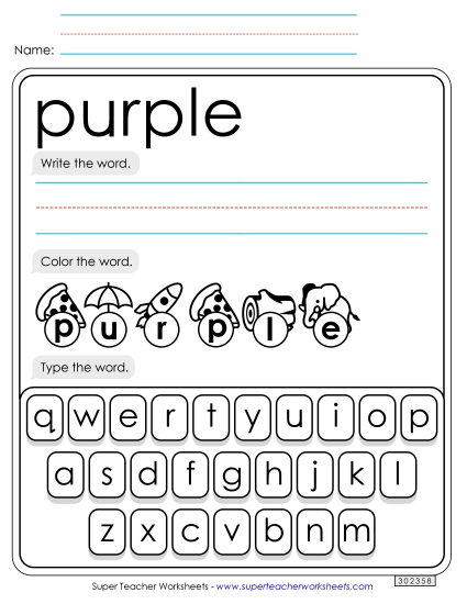 Write, Color, Type: Purple