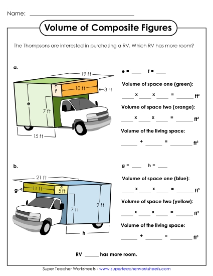 Volume of Composite Figures: RV (Intermediate)