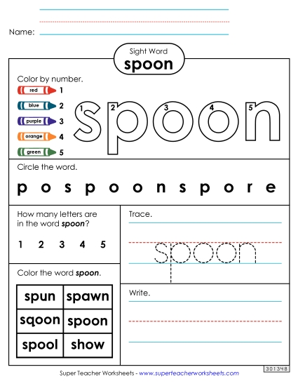Worksheet 4: Spoon
