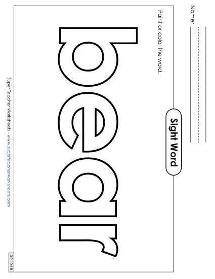 Paint or Color: Bear