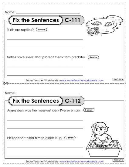 Fix the Sentences C-111 through C-115