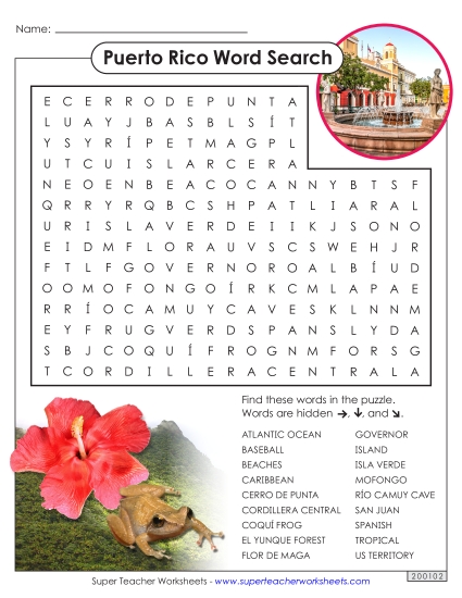 Puerto Rico Word Search