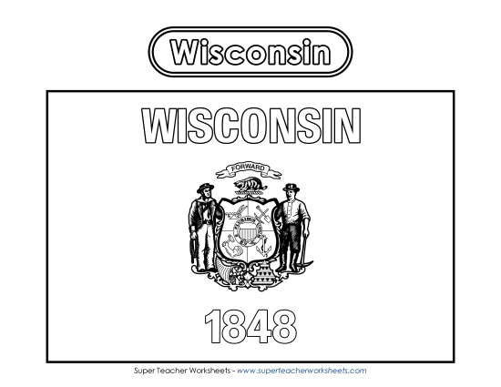 Wisconsin Flag Coloring Page