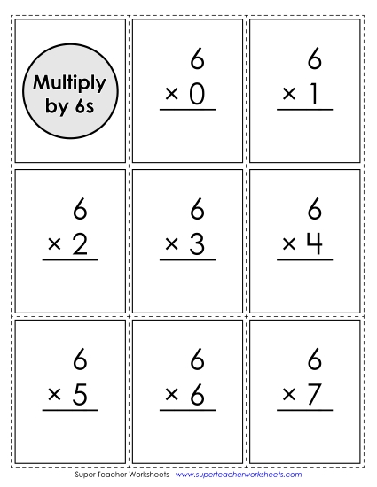 Flash Cards: Multiply by 6s