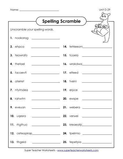 Word Scramble (D-29)