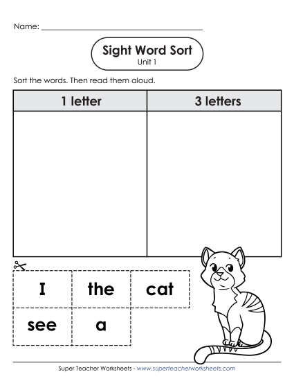 Sight Word Sort (Unit 1)