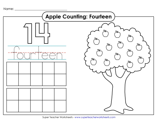 Apple Counting Mat: Fourteen