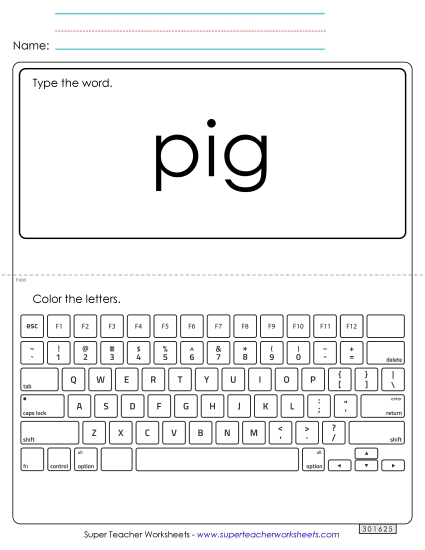 Type the Word: Pig