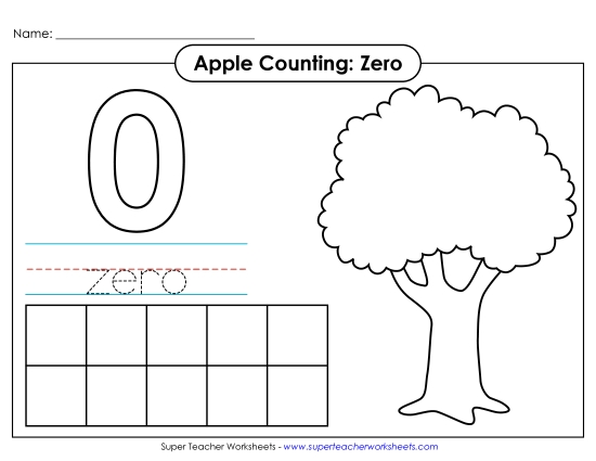 Apple Counting Mat: Zero