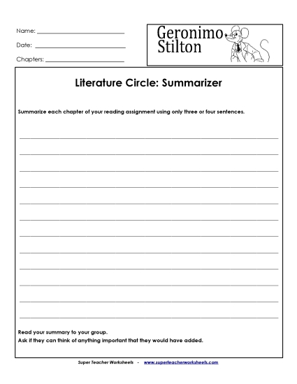 Literature Circles: Summarizer