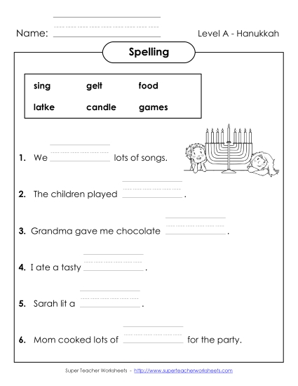 Sentence Completion (A-Hanukkah) 