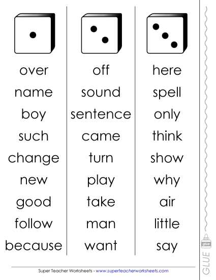 Fluency Dice Game:<br>Second Hundred, #1-50