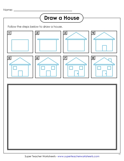 Draw a House Learning To Draw Worksheet