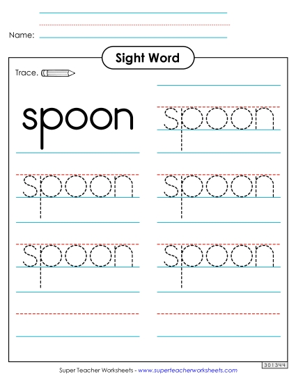 Trace the Word: Spoon