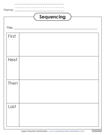 Sequencing Boxes (No Lines)<br>First, Next, Then, and Last