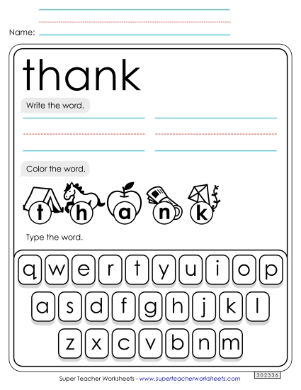 Write, Color, Type: Thank