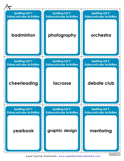 Flashcards (Extracurriculars)