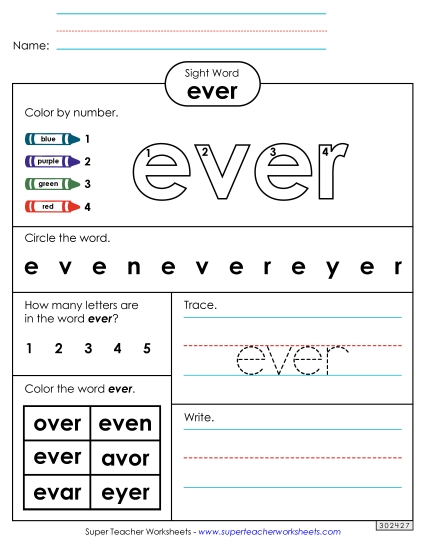 Worksheet 4: Ever