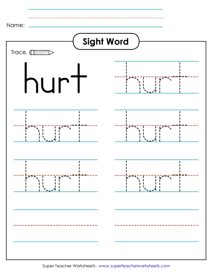 Trace the Word: Hurt