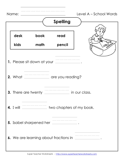 Complete the Sentences (A-School Words)